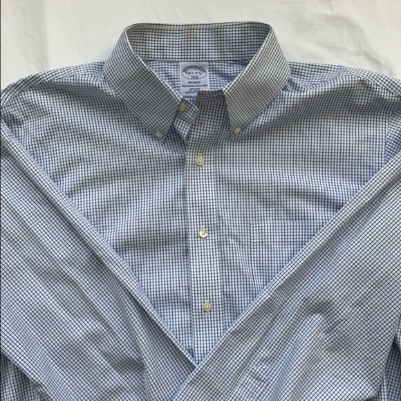 16.5 34/35 Brooks Brothers Regent Fit Checkered Dress Shirt - Picture 2 of 4